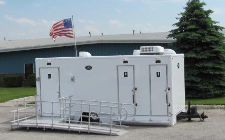 ADA Compliant Handicapped Bathroom & Shower Trailer Rentals for Large Events and Weddings.