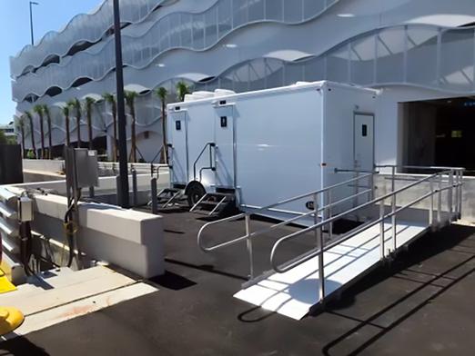 ADA Handicapped Bathroom Trailer Rentals in North Carolina With Wheelchair Ramp