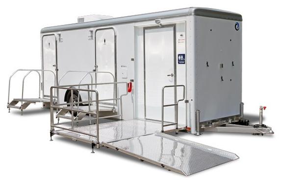 ADA Handicapped Restroom/Shower Trailer Rentals With Wheelchair Accessible Ramp