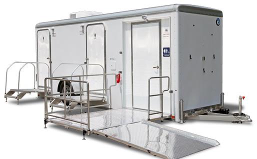 Long Term Handicapped Bathroom Trailer Rentals Which is ADA Compliant for Americans With Disabilities.