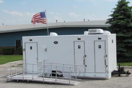 ADA Compliant Handicapped Bathroom & Shower Trailer Rentals for Large Events and Weddings.