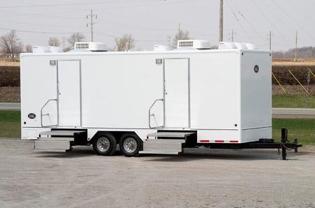 Long Term ADA Compliant Handicapped Bathroom Trailer Rentals in Portland ME and Lewiston ME.